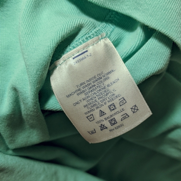 Lands End crew neck cotton tank top cyan/turquoise - Picture 5 of 7